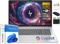 Ordinateur compact portable HP 17 Essential : PC professionnel 17,3 pouces IPS FHD, processeur AMD Ryzen 5 à 6 cœurs, 32 Go de RAM, 1,5 To de stockage (1 To SSD + 500 Go d’extension), Windows 11 Pro, Copilot AI, suite Office à vie, HubxcelAccessory