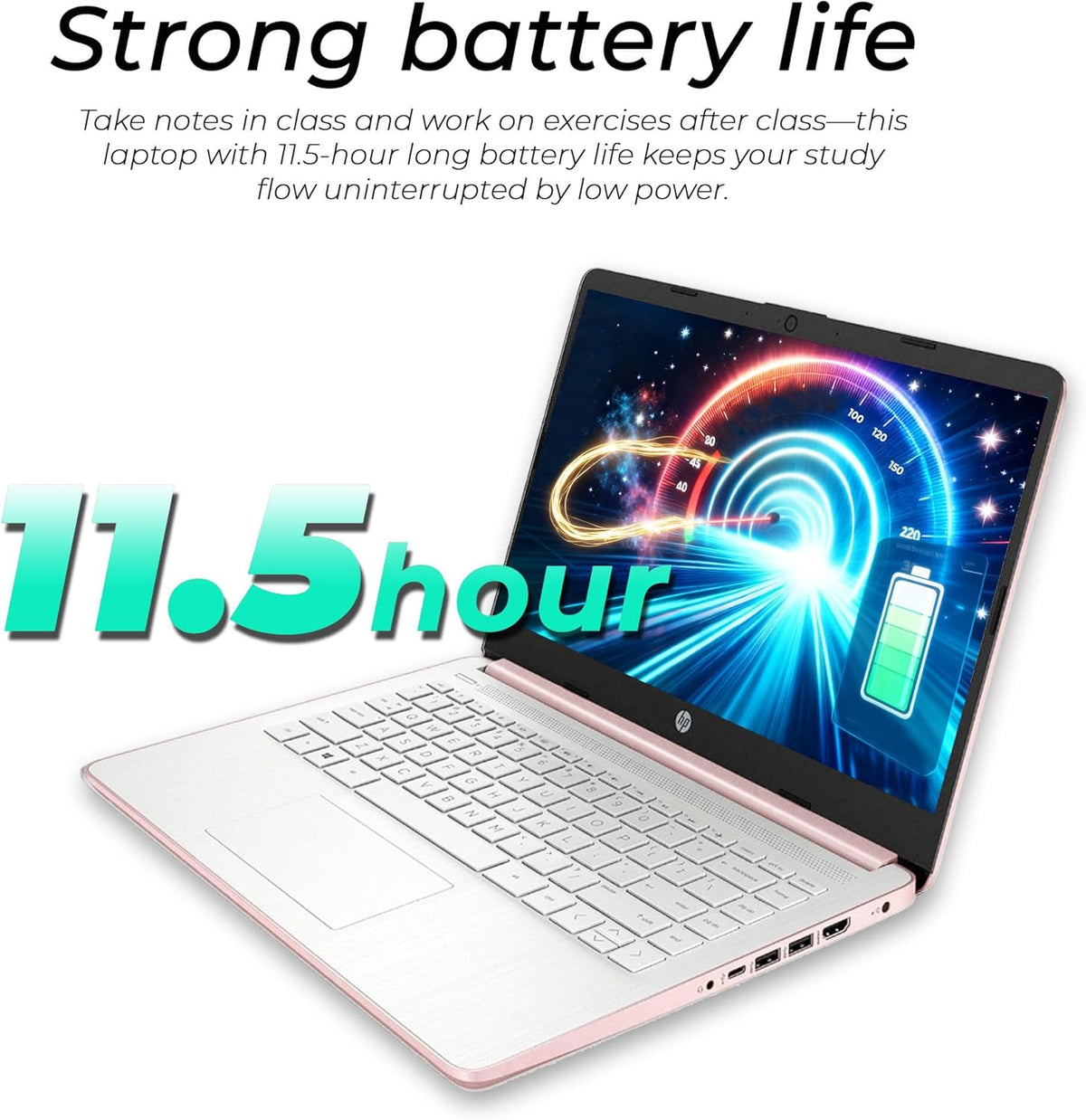 Dernier Ultrabook HP avec Copilot AI - 1,2 To de stockage - 4 Go de RAM - Intel Core | Microsoft Office 365 inclus | SSD de 192 Go + 1 To de stockage cloud | Webcam | Windows 11 | Sans souris | Ordinateur compact portable essentiel