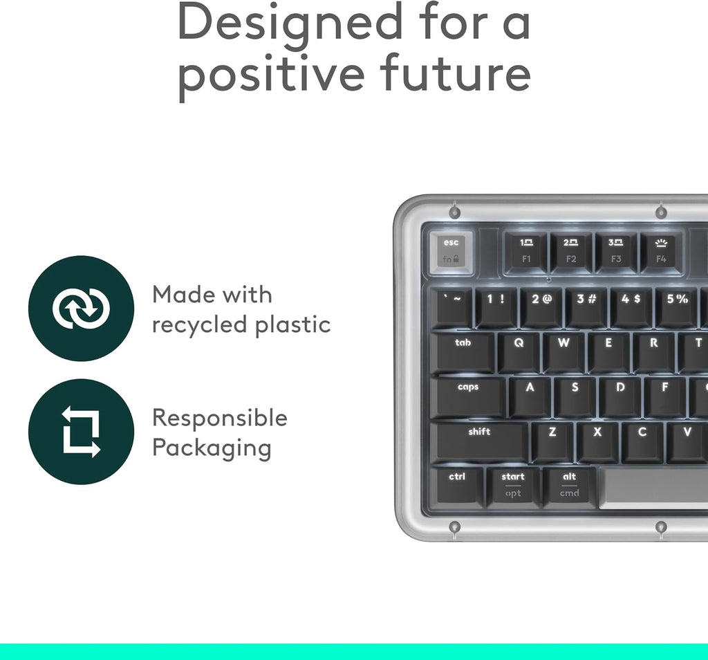 Clavier mécanique sans fil Logitech Alto Keys K98M, clavier personnalisable avec joint anti-vibrations, touches rétroéclairées, Bluetooth, chargement USB-C, pour PC, Mac et ordinateurs portables - Graphite