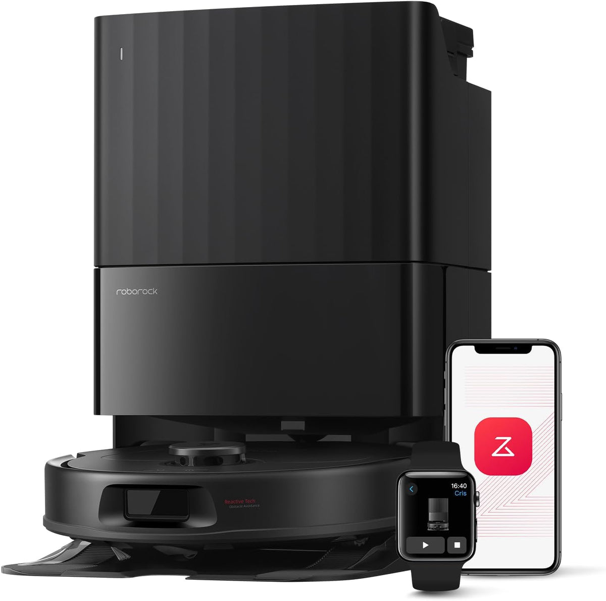 Robot aspirateur et laveur de sols Roborock série Qrevo, aspiration de 8000 Pa, version améliorée du Qrevo S, brosses anti-emmêlement, évitement intelligent des obstacles, lavage automatique des sols, station d'accueil tout-en-un, serpillères…