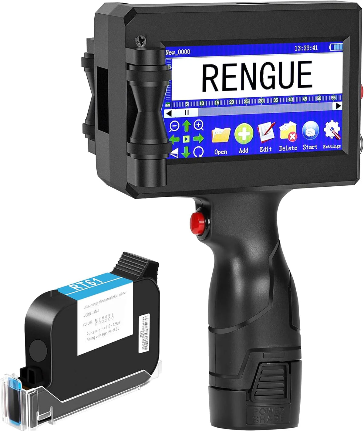 Imprimante facile à transporter à jet d'encre à séchage réactif, écran tactile intuitif mobile de 4,3 pouces, pour étiquettes QR Code, code-barres, numéro de lot et date (28 langues)