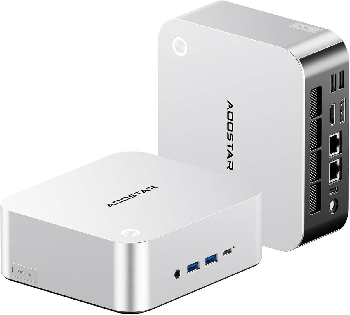Mini PC AOOSTAR MACO AMD R7 PRO 8845HS doté de 32 Go de RAM DDR5, SSD NVMe de 1 To, OCULINK, 2 ports USB 4.0 (PD | 8K à 60 Hz), HDMI 2.1, 1 port DP 1.4, 2 ports LAN 2,5 GHz, 2 emplacements M.2