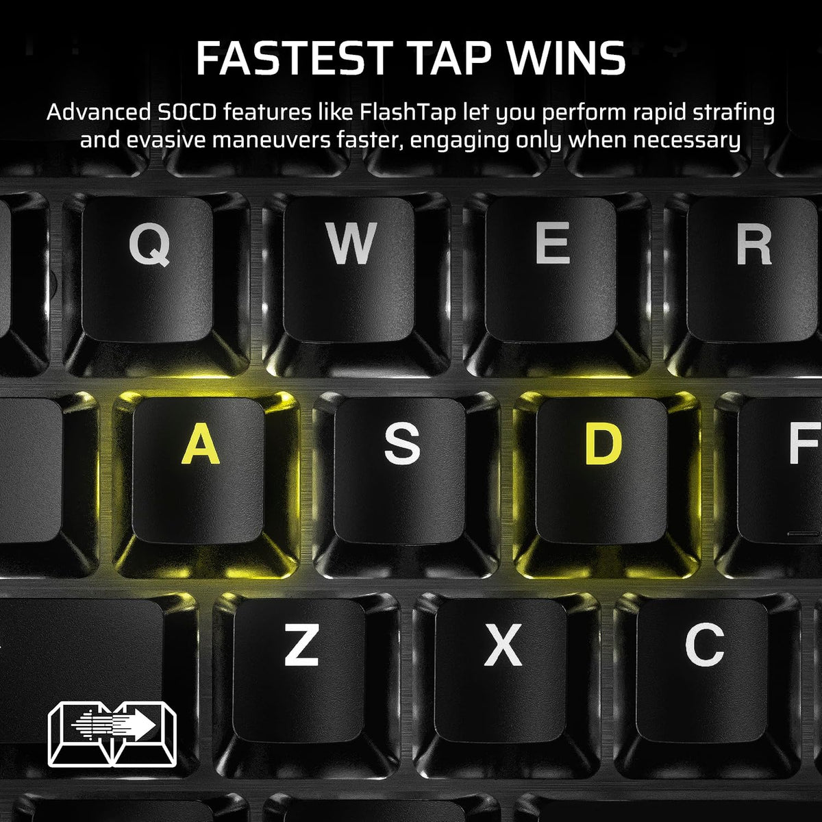 Clavier de jeu mécanique doté de connectivité filaire sans pavé numérique Corsair K70 PRO TKL RGB – Switches MGX Hyperdrive à effet Hall pré-lubrifiés et réglables, SOCD et déclenchement réactif simultanés, ABS double injection, QWERTY NA – Noir