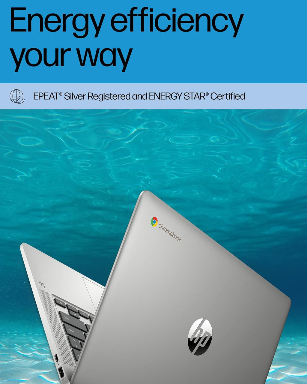 Ordinateur compact portable HP Chromebook 14, Intel Celeron N4120, 4 Go de RAM, 64 Go eMMC, écran HD 14 pouces, Chrome OS, design fin, graphismes 4K, longue autonomie, clavier gris cendré (14a-na0226nr, 2022, argent minéral)