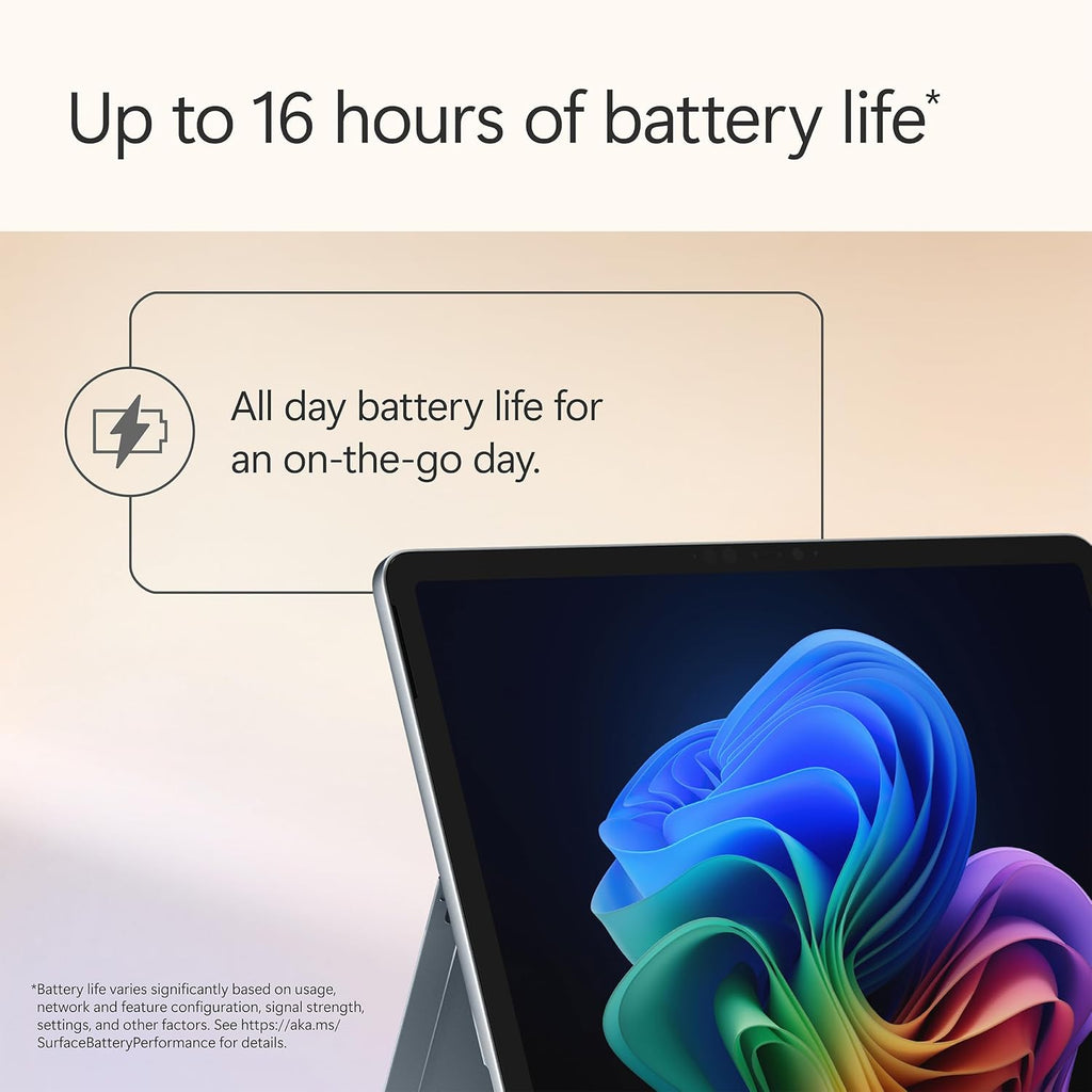 Microsoft Surface Pro 2-en-1 (2025) : ordinateur compact portable/tablette, Windows 11, Copilot+, écran tactile 12 pouces, processeur Snapdragon X Plus (8 cœurs), 16 Go de RAM, 256 Go de stockage, finition platine.