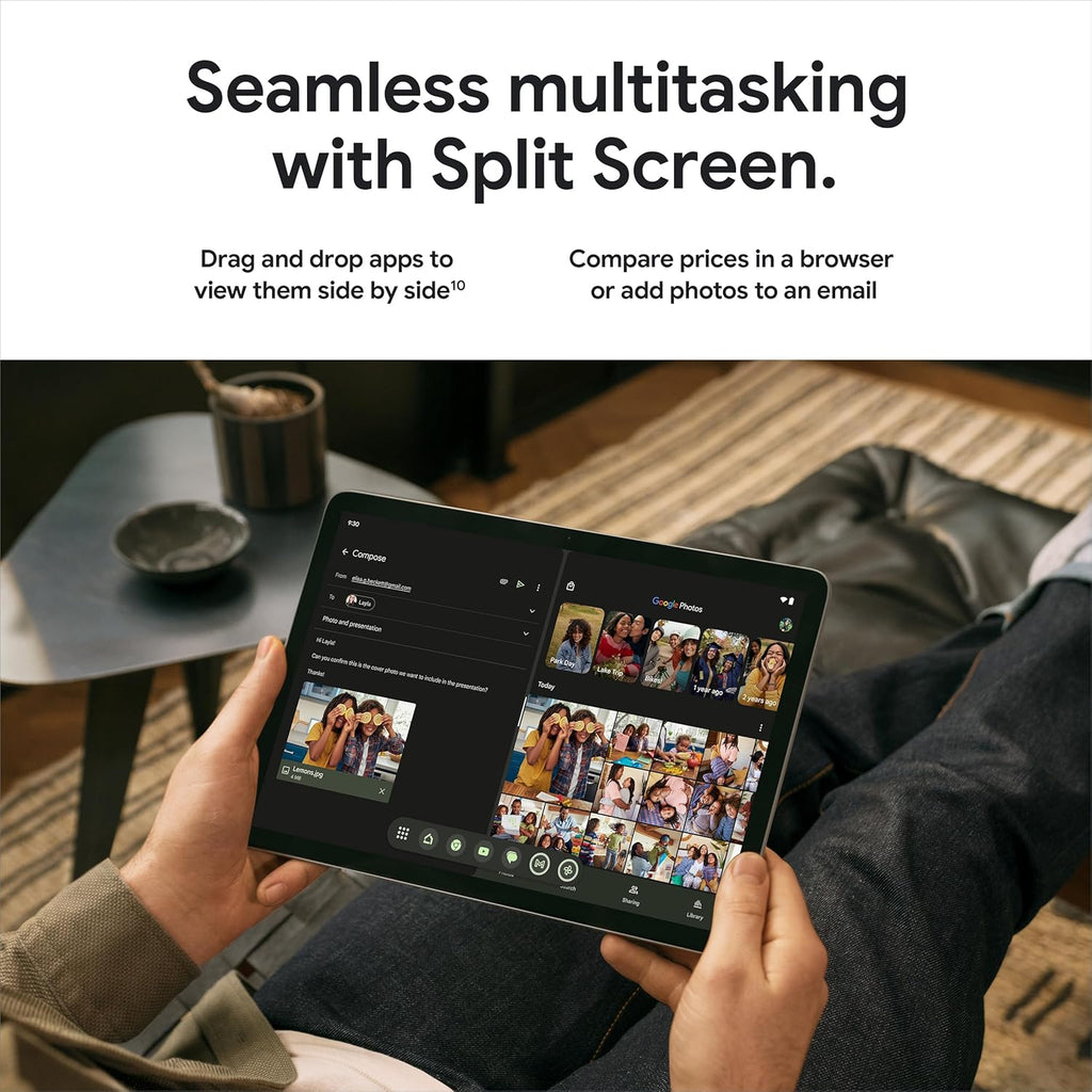 Tablette tactile Google Pixel - Tablette Android avec écran 11 pouces et autonomie exceptionnelle - Porcelaine - 8 Go de RAM - 128 Go