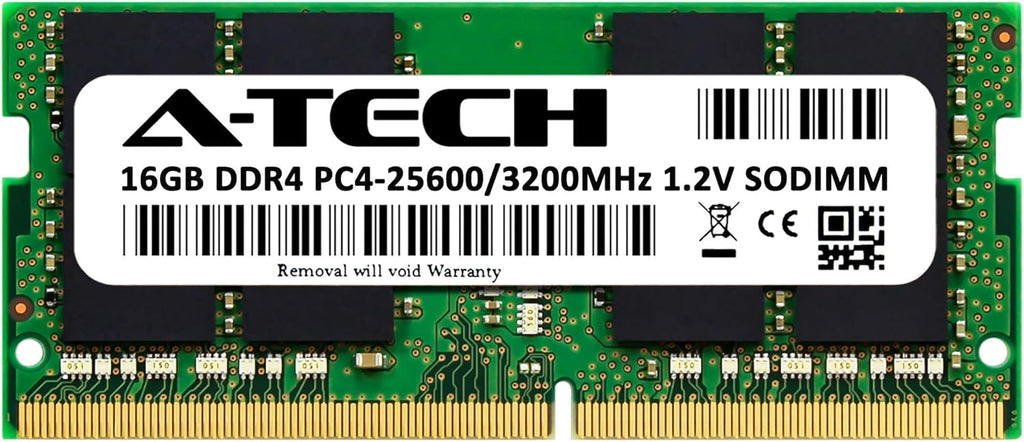 Module de mémoire RAM pour ordinateur compact portable A-Tech 16 Go DDR4 3200 MHz SODIMM PC4-25600 (PC4-3200AA) CL22 non-ECC