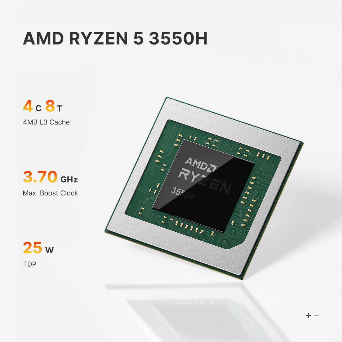 Mini PC BOSGAME E4, double LAN Gigabit, Ryzen 5 3550H, Windows 11 Pro, ordinateur de bureau au format compact, 16 Go de RAM DDR4, SSD NVMe de 1 To, triple affichage, 4 ports USB, Wi-Fi 5/Bluetooth 5.0 – adapté à le bureau et la maison