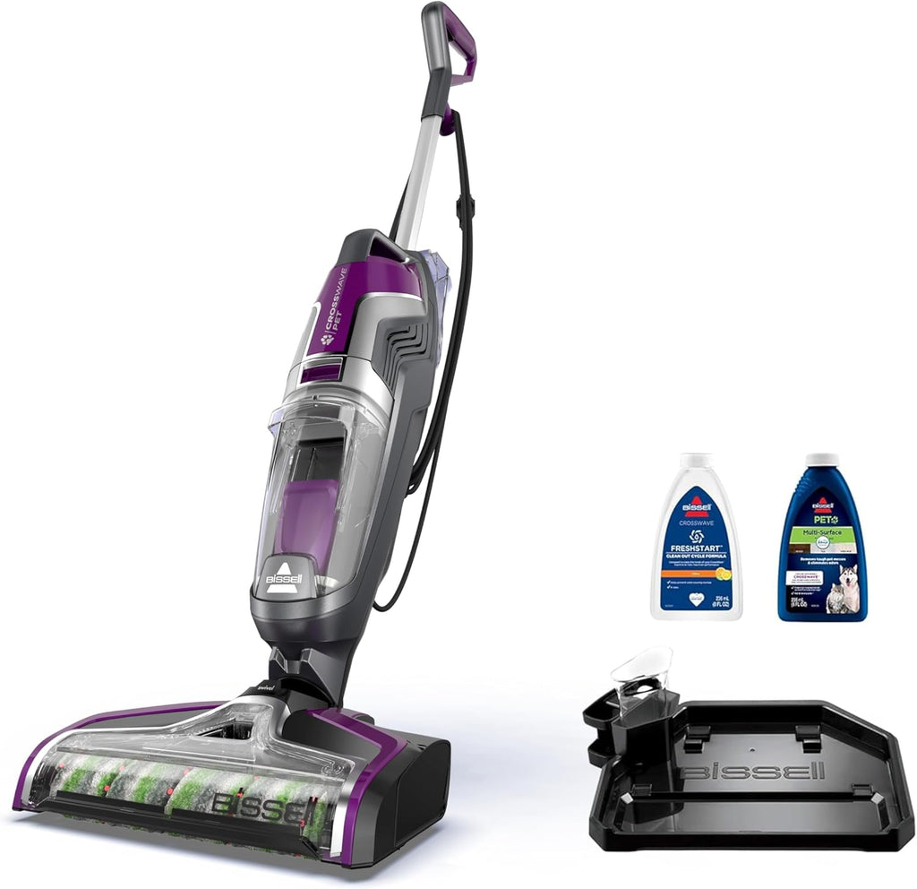 Aspirateur et serpillère tout-en-un BISSELL Crosswave Pet Pro pour sols durs et tapis, violet, 2306A – Modèle pratique