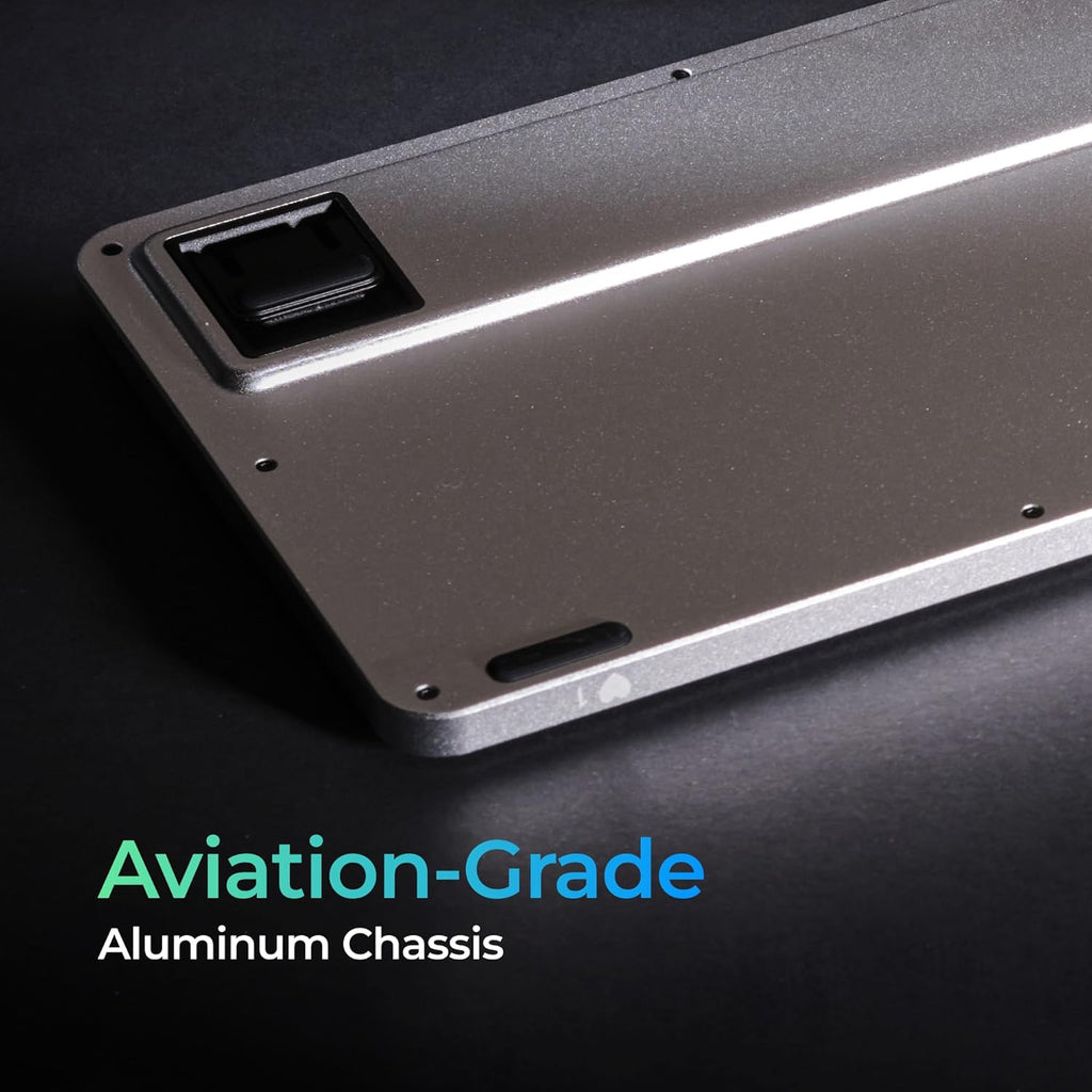 CLVX 1 Windows | Clavier IA tactile et gestuel | Bluetooth et USB-C | Touches ciseaux silencieuses à profil bas | Rétroéclairage RGB interactif | Châssis en aluminium | Compatible Windows/Linux/Android – Modèle pratique