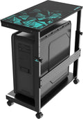 Support PC ergonomique EUREKA, chariot à roulettes en métal noir, réglable en hauteur, compatible doté de boîtiers ATX et imprimantes, adapté à le gaming, la maison et le bureau.