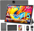 Tablette tactile Android avec clavier, tablette Android 15 10 pouces (2026), 26 Go + 256 Go + 2 To extensible, PC tablette électronique avec Gemini, processeur 8 cœurs, batterie 8 000 mAh, Wi-Fi 5G, GMS, tablette 2 en 1 avec étui, souris et stylet (é