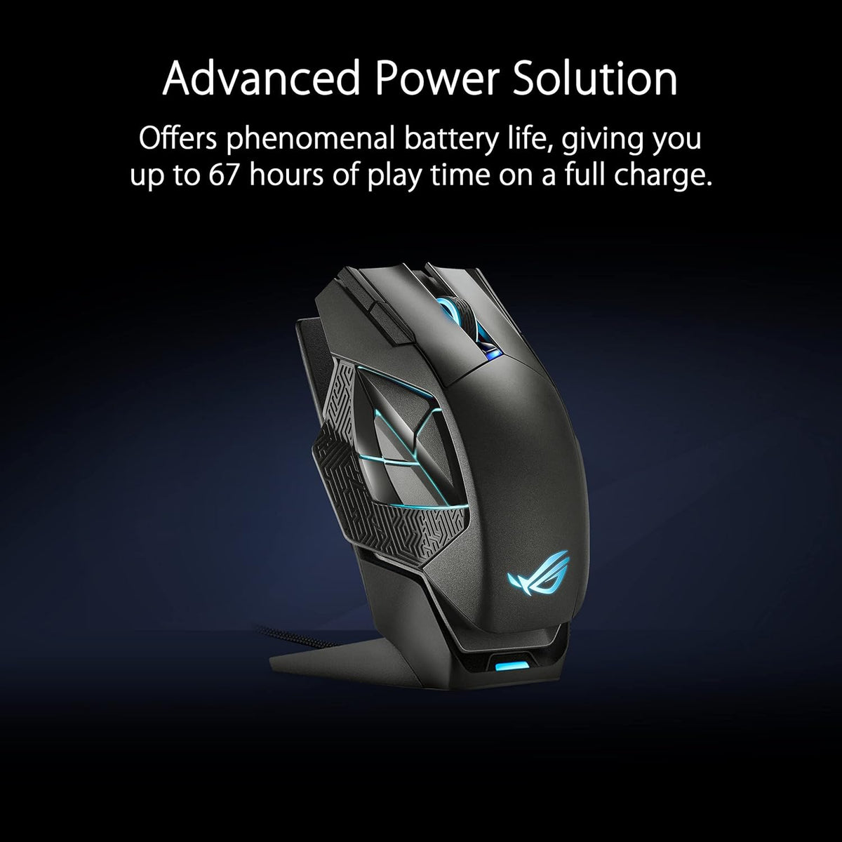 Souris gaming à connectivité sans fil ASUS ROG Spatha X – Design MMO/MOBA, 12 boutons programmables, pour droitier, 168 g, double mode (doté de connectivité filaire/2,4 GHz), 19 000 DPI, allant jusqu'à 67 h d'autonomie, station de charge magnétique…