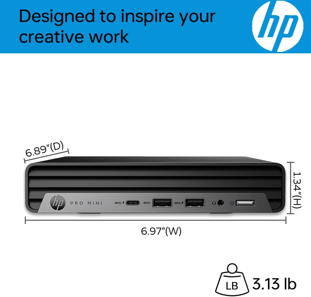 Ordinateur de bureau mini-PC HP Pro 400 G9, processeur Intel, 16 Go de RAM DDR5, SSD PCIe de 256 Go, triple affichage 4K, USB-C, conception ultra-silencieuse, Bluetooth 5.2, Wi-Fi 6, clavier et souris, Windows 11 Professionnel – Modèle pratique