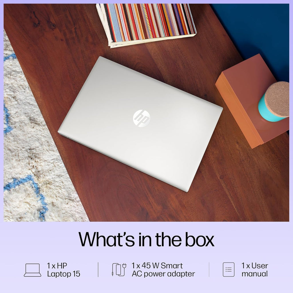 Ordinateur compact portable HP Pavilion 15,6" FHD, 16 Go de RAM DDR4, SSD PCIe 240 Go, processeur Intel N100, Wi-Fi 6, Bluetooth, webcam, port USB Type-C, licence à vie pour Office 365, Windows 11, RJ45, gris clair