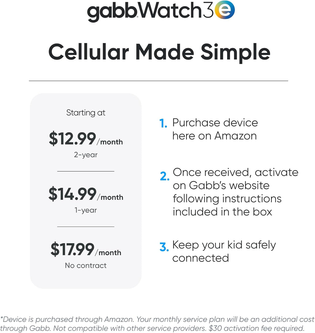 Présentation : Montre connectée Gabb Watch 3e - Traceur GPS pour enfants - Sans abonnement aux réseaux sociaux ni frais Internet (Argent)
