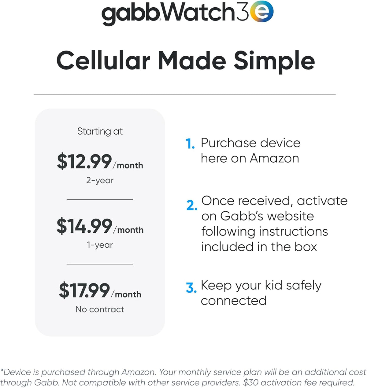 Présentation : Montre connectée Gabb Watch 3e - Traceur GPS pour enfants - Sans abonnement aux réseaux sociaux ni frais Internet (Argent)
