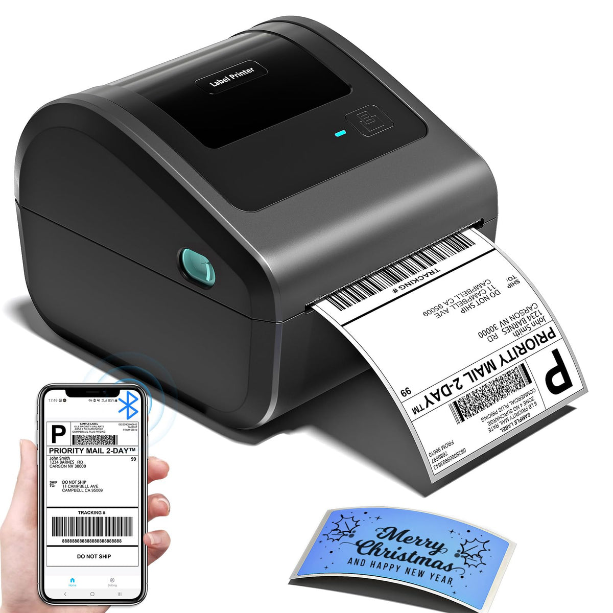 Imprimante d'étiquettes d'expédition Bluetooth OMEZIZY D450BT 4x6 – Modèle pratique