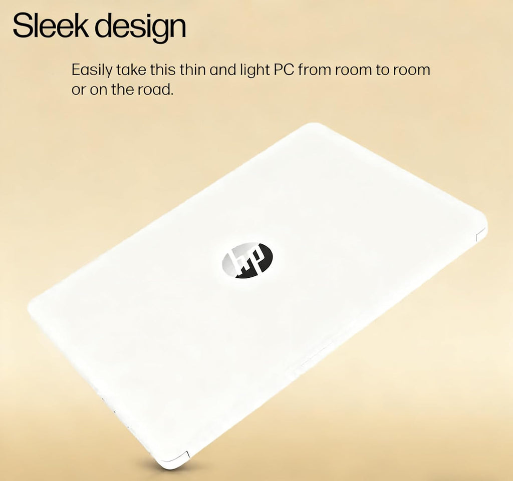 Ordinateur compact portable HP 14 HD - Processeur Intel Celeron, 8 Go de RAM, 64 Go de stockage eMMC - Léger et doté d'une autonomie de 12 h - Design élégant avec de nombreux ports - Webcam et micro intégrés - Idéal pour les professionnels, les