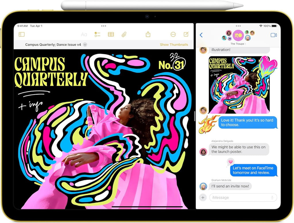 iPad 11 pouces Wi-Fi + Cellular 128 Go d'Apple (2025) — Argent (Reconditionné) pratique