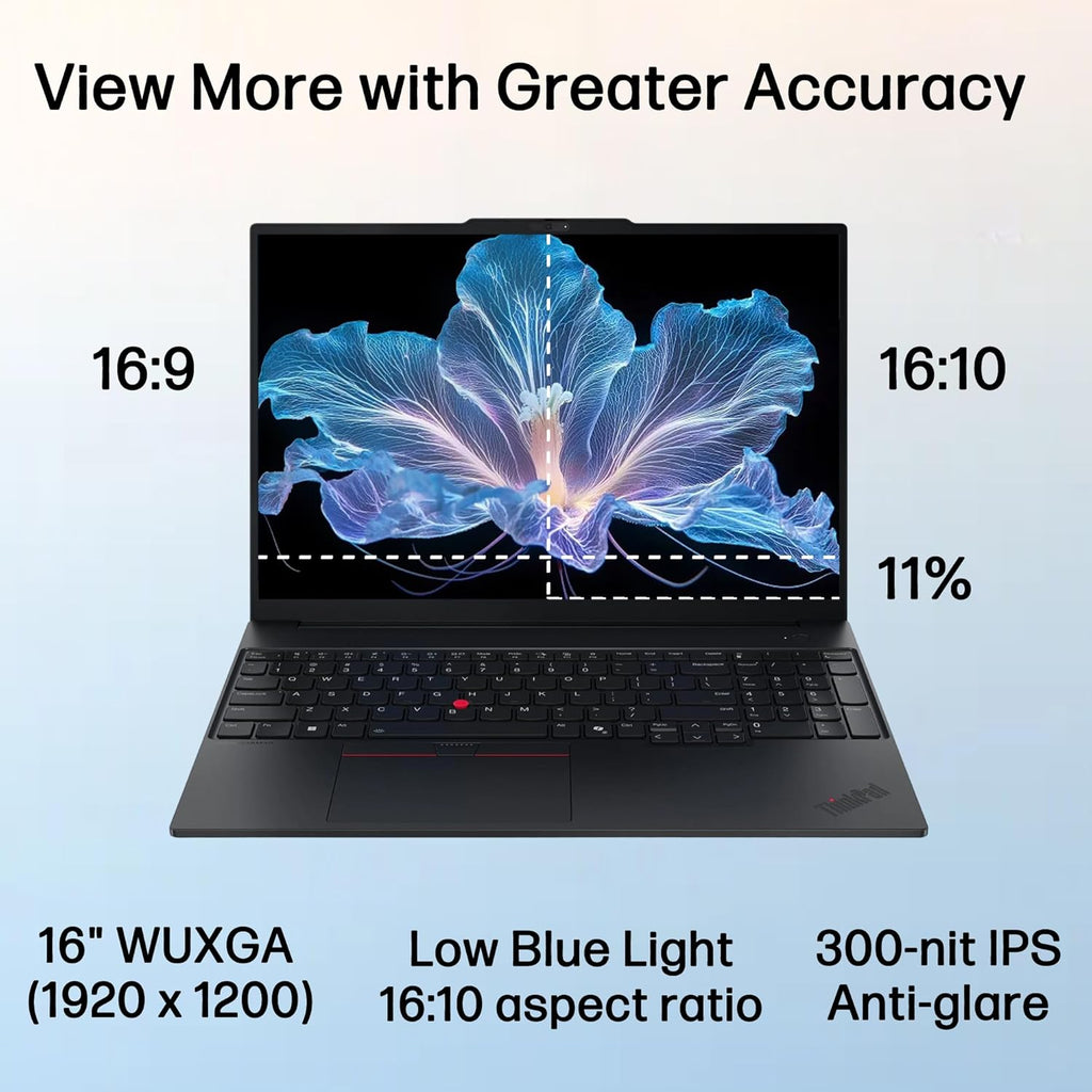 Ordinateur compact portable professionnel Lenovo ThinkPad E16 Gen 3 16" FHD+ - Processeur Intel Ultra 5 225H quadricœur, 16 Go de RAM DDR5, SSD de 512 Go, Wi-Fi 6E, Bluetooth 5.3, clavier rétroéclairé, lecteur d'empreintes digitales, Windows 11 Pro