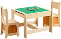 Ensemble table et chaises en bois pour enfants, table d'activités 3 en 1 dotée de tiroir de rangement, table de jeu modulable 2 en 1 avec plateau détachable pour dessiner et lire
