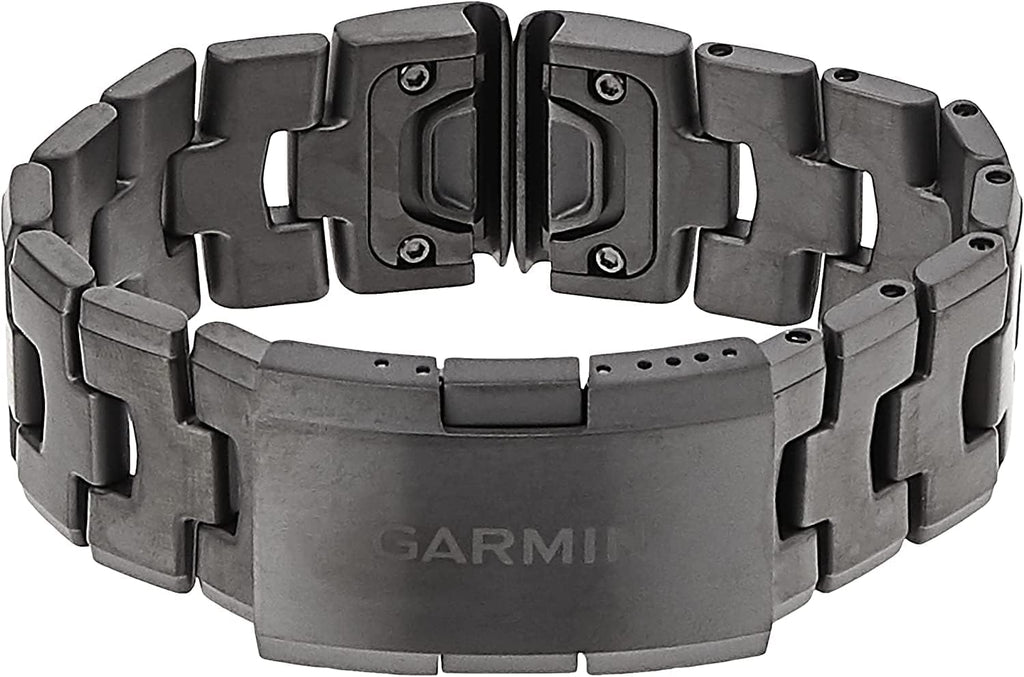 Présentation : Bracelet de montre Garmin QuickFit 22 - Bracelet en titane ventilé avec revêtement DLC gris carbone