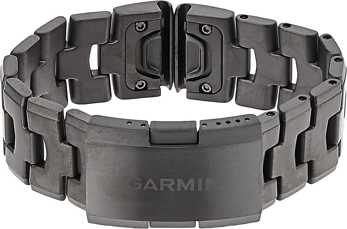 Présentation : Bracelet de montre Garmin QuickFit 22 - Bracelet en titane ventilé avec revêtement DLC gris carbone