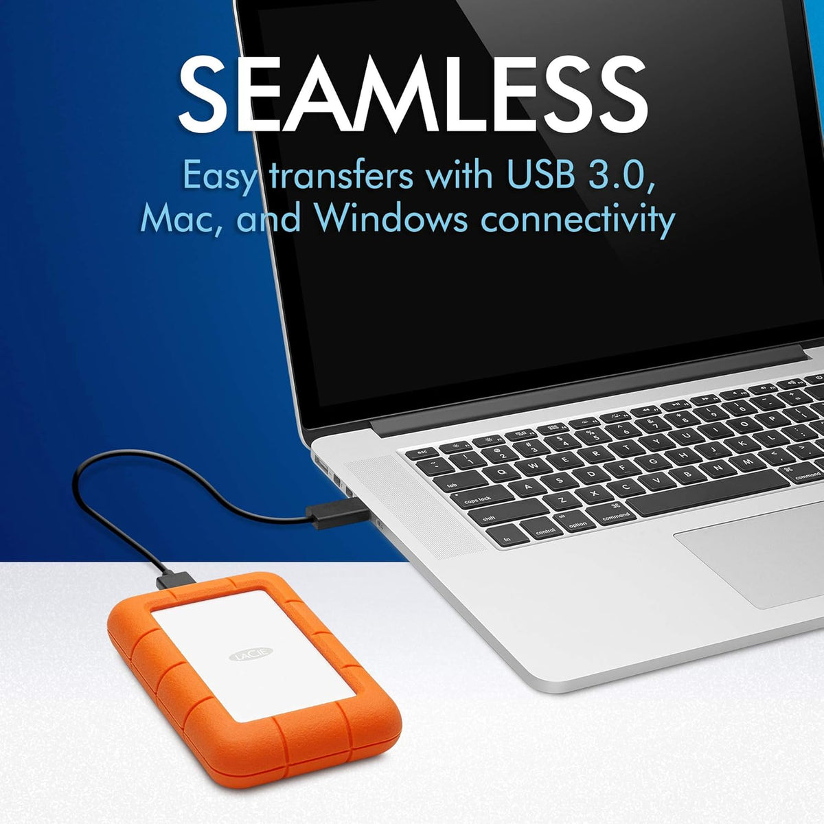 LaCie Rugged Mini, 2 To, 2,5 pouces, disque dur externe portable, pour PC, Mac, iPad et iPhone, service de récupération de données (LAC9000298) pratique