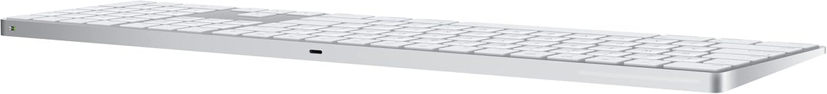 Clavier Apple Magic Keyboard dotée de pavé numérique : sans fil, Bluetooth, rechargeable. Compatible avec Mac, iPad et iPhone ; anglais (États-Unis) – blanc