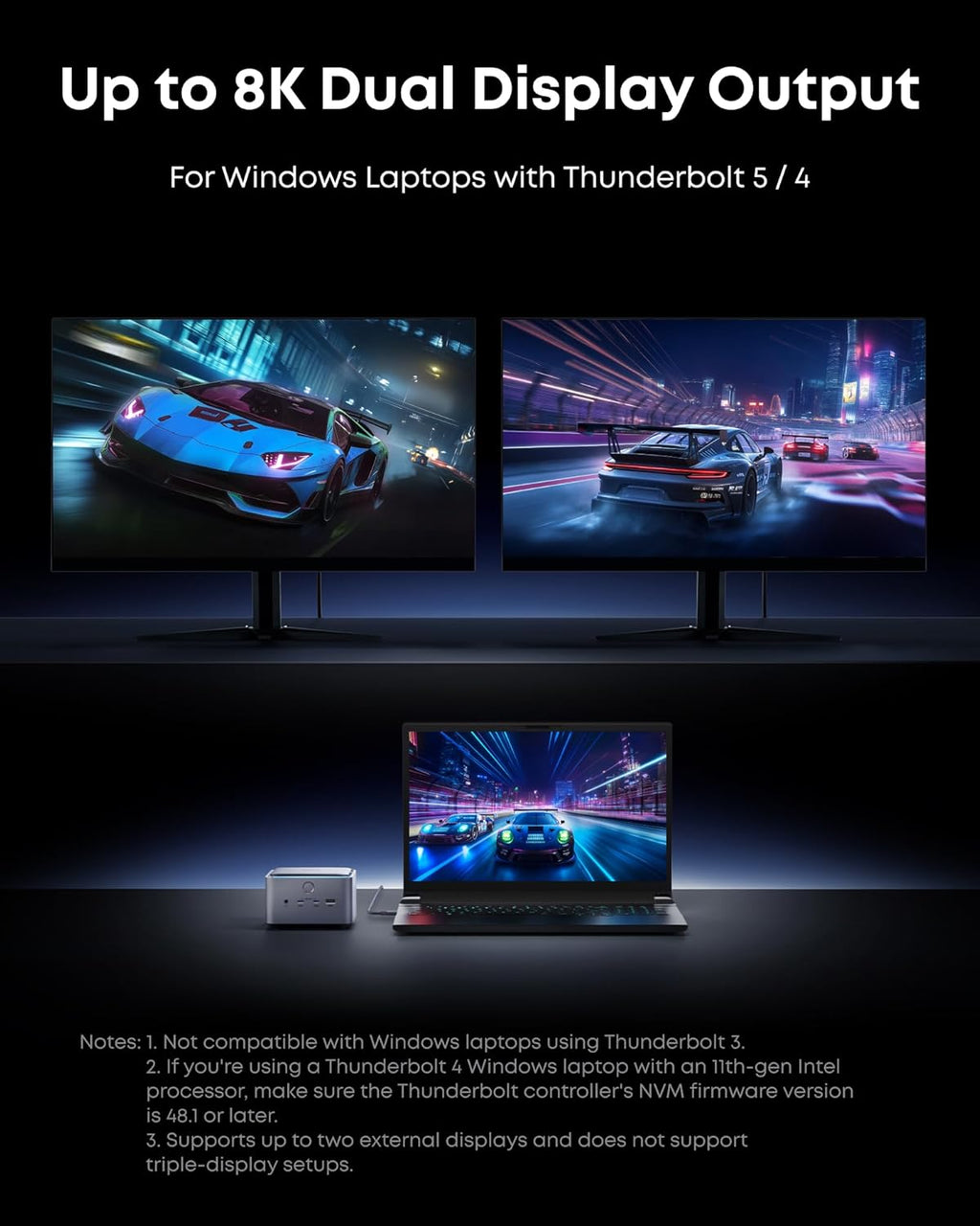 Station d'accueil Anker Prime TB5 14-en-1 Thunderbolt 5 avec transfert maximal de 120 Gbit/s, charge maximale de 140 W, système de refroidissement, double affichage jusqu'à 8K pour ordinateurs portables TBT 5/4