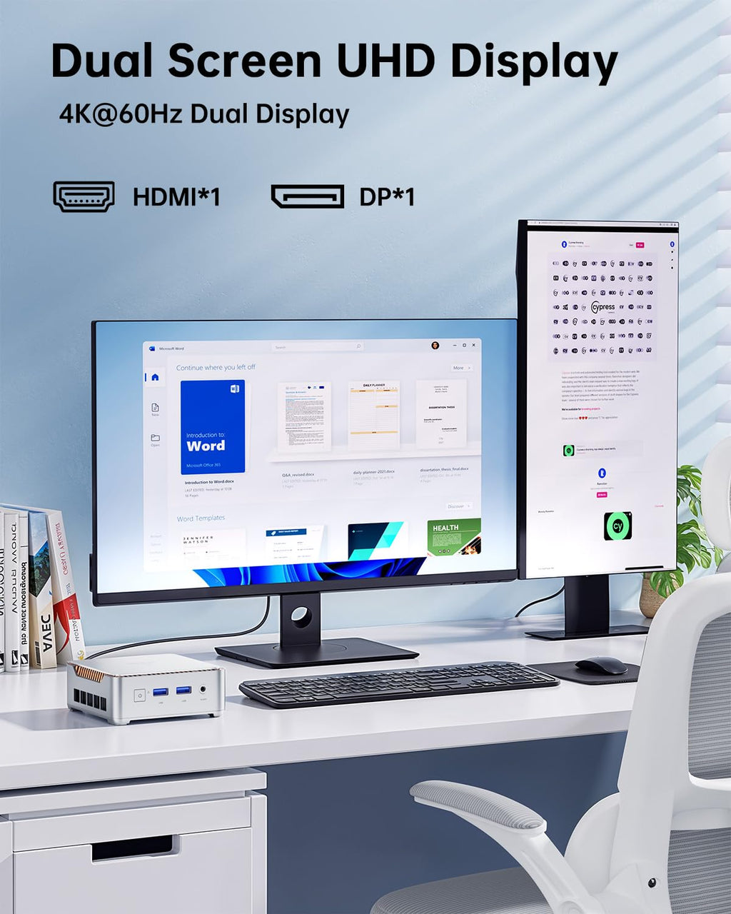 Mini PC KAMRUI GK3Plus, 16 Go de RAM, SSD M.2 de 512 Go – Modèle pratique