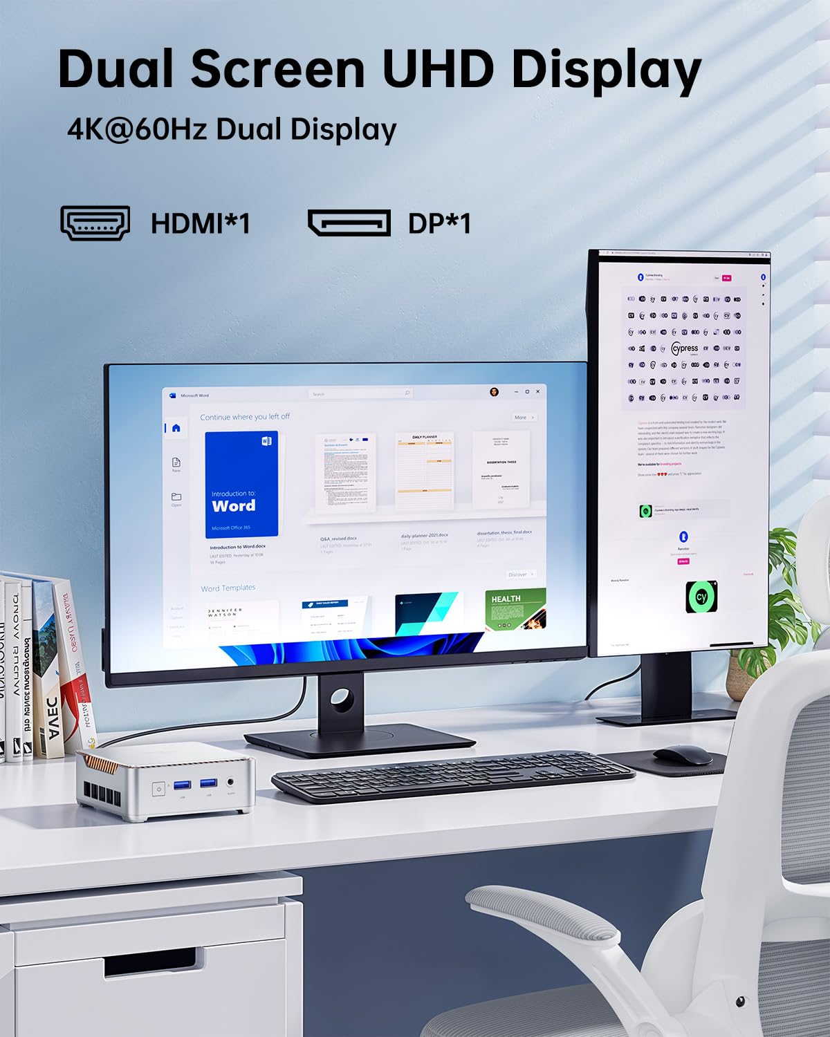 Mini PC KAMRUI GK3Plus, 16 Go de RAM, SSD M.2 de 512 Go – Modèle pratique