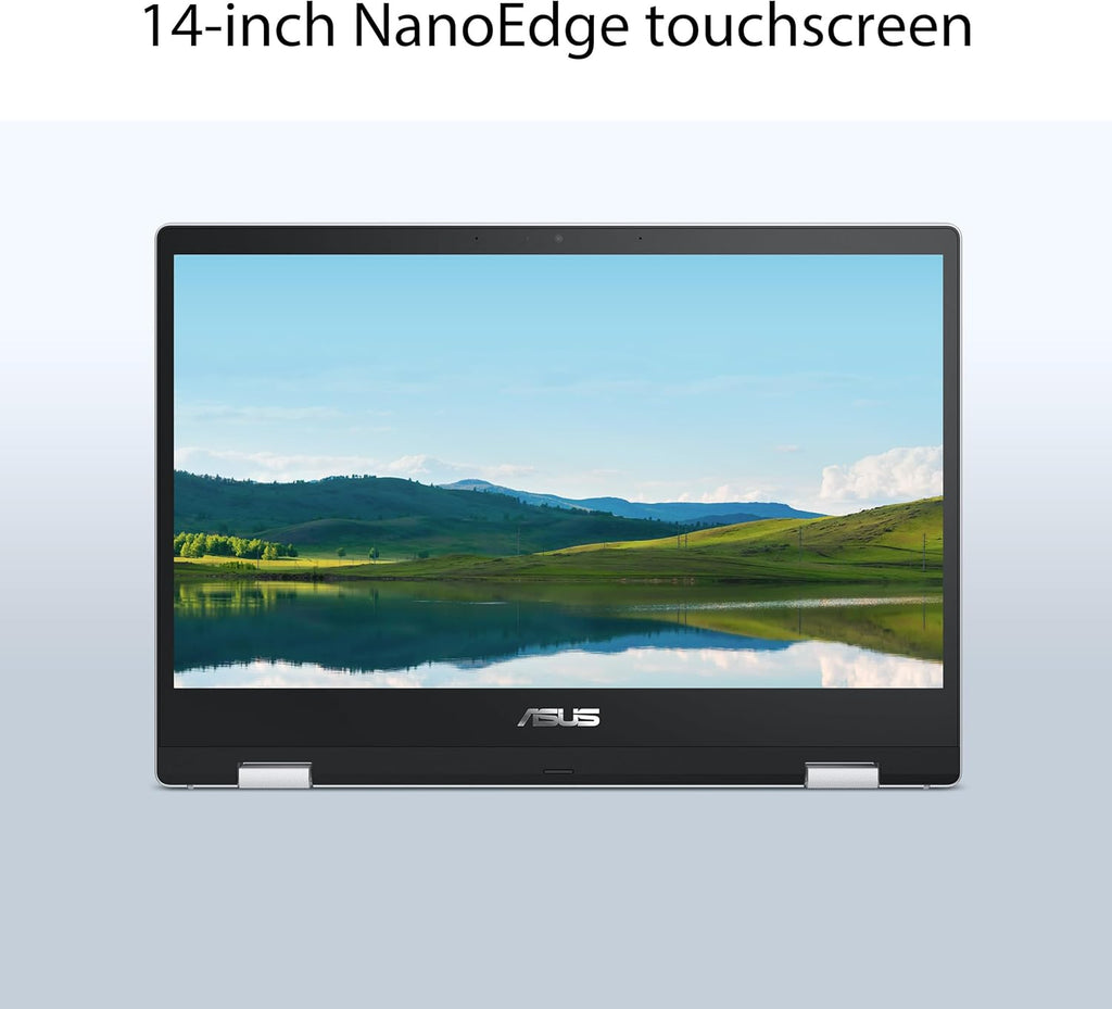 ASUS Chromebook Flip CX1 Ordinateur compact portable convertible 14 pouces FHD NanoEdge Tactile à 360° Processeur Intel Celeron N4500 128 Go de stockage eMMC 8 Go de RAM ChromeOS Argent transparent CX1400FKA-AS88FT