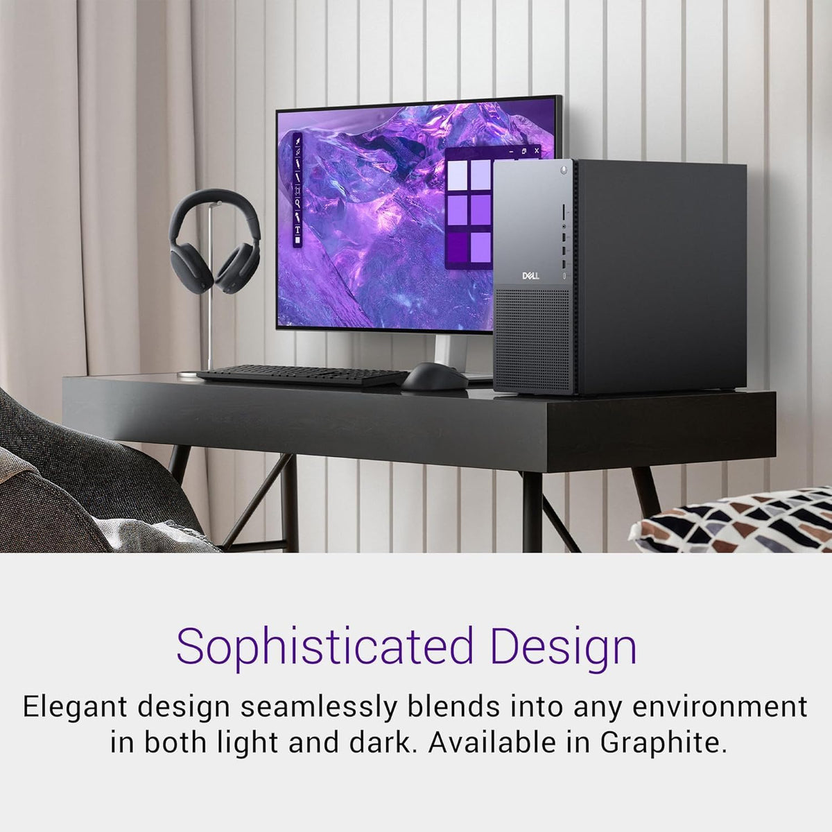Ordinateur de bureau Dell Tower Plus EBT2250 - Série 2 : Processeur Intel Core Ultra 9 285 à 24 cœurs allant jusqu'à 5,6 GHz, 32 Go de RAM DDR5, SSD NVMe de 1 To, Carte graphique NVIDIA GeForce RTX 4060 8 Go GDDR6, Windows 11 Professionnel Graphite