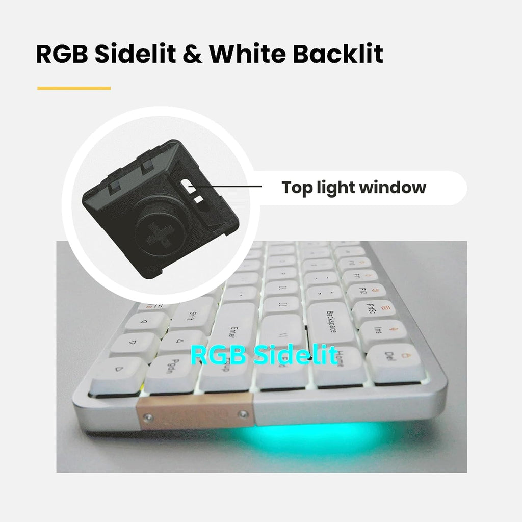 Clavier mécanique discret LOFREE Flow84, clavier à connectivité sans fil rechargeable à 75 % doté de connectivité Bluetooth et doté de connectivité filaire pour Windows et Mac OS / Interrupteurs tactiles Phantom noirs