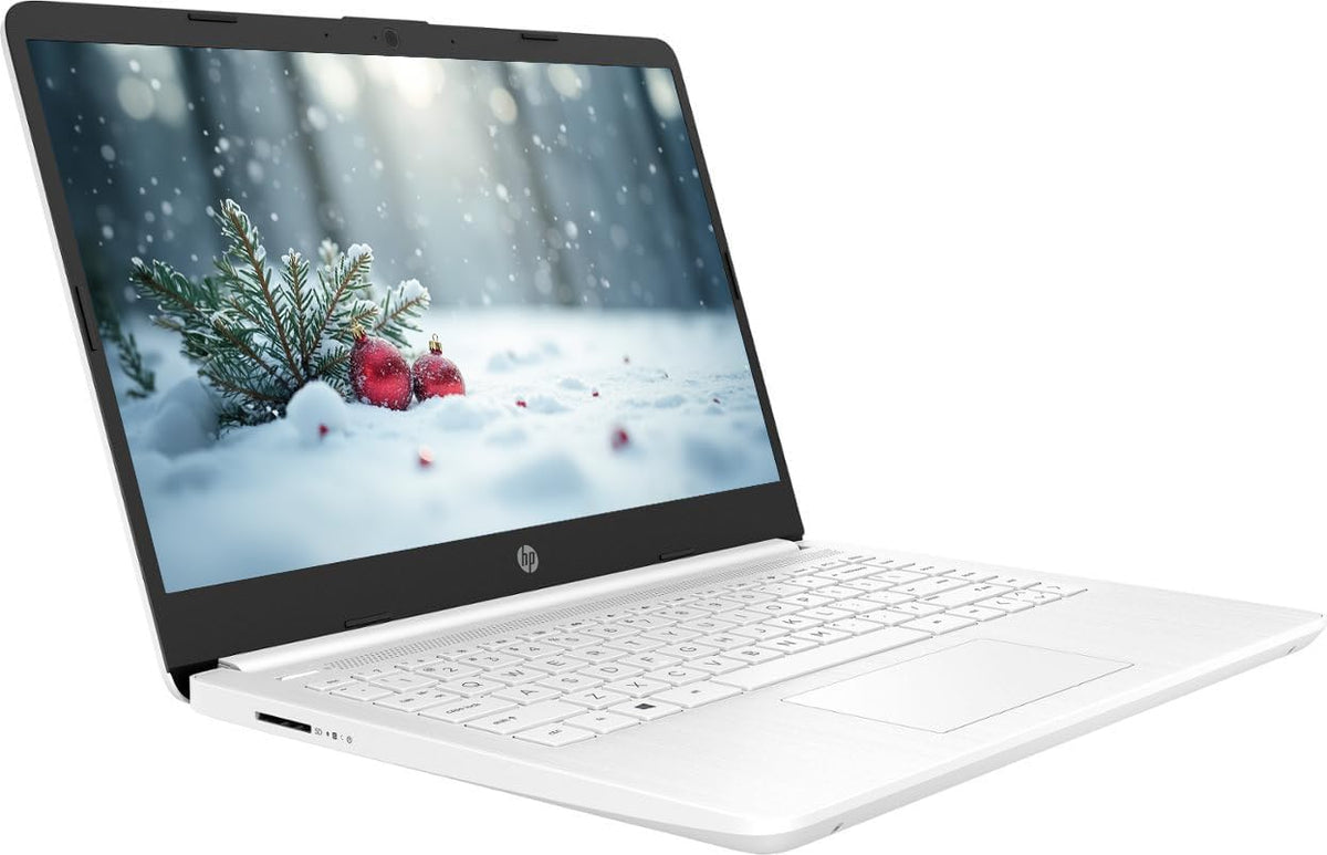 Ordinateur compact portable professionnel HP 14 avec Microsoft Office 365, processeur Intel quadricœur, 64 Go de stockage eMMC, 4 Go de RAM, Windows 11, écouteurs PLUSERA, blanc