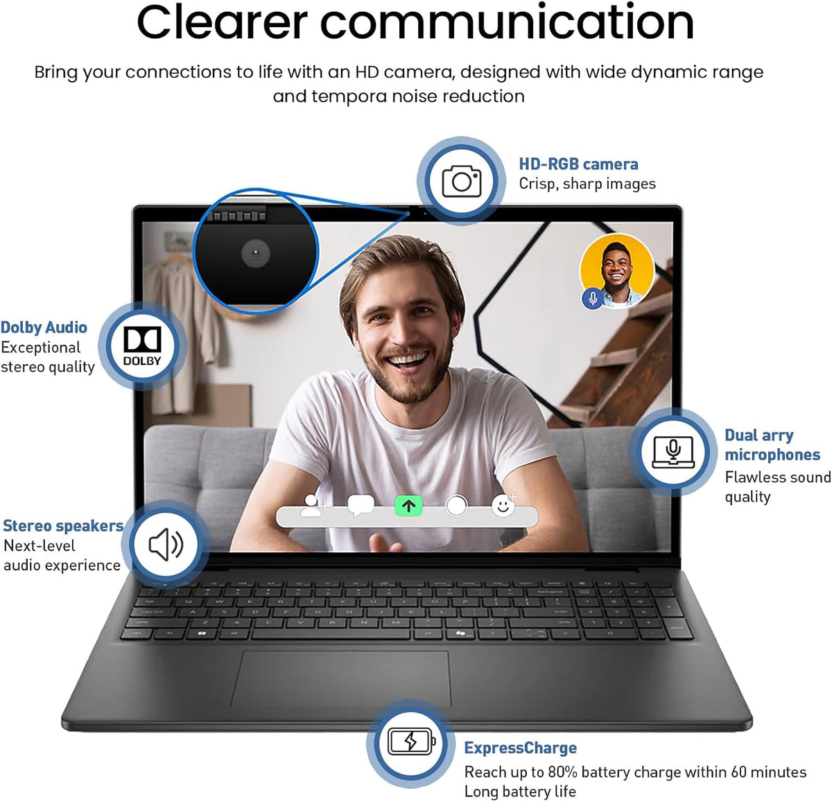 Ordinateur compact portable Dell 16 pouces à écran tactile FHD+ : PC compact portable idéal pour étudiants et professionnels, processeur Intel Core i7-1355U à 10 cœurs, 32 Go de RAM DDR5, SSD de 2 To, Windows 11 Pro, clavier rétroéclairé, touche