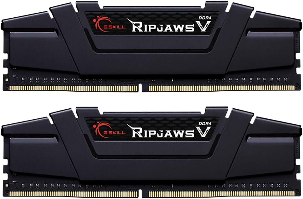 Mémoire RAM DDR4 G.SKILL RipjawsV Series (XMP) 16 Go (1 x 16 Go) 3 200 MT/s CL16-18-18-38 1,35 V Intel AMD pour ordinateur de bureau U-DIMM - Noir (F4-3200C16S-16GVK) – Modèle pratique