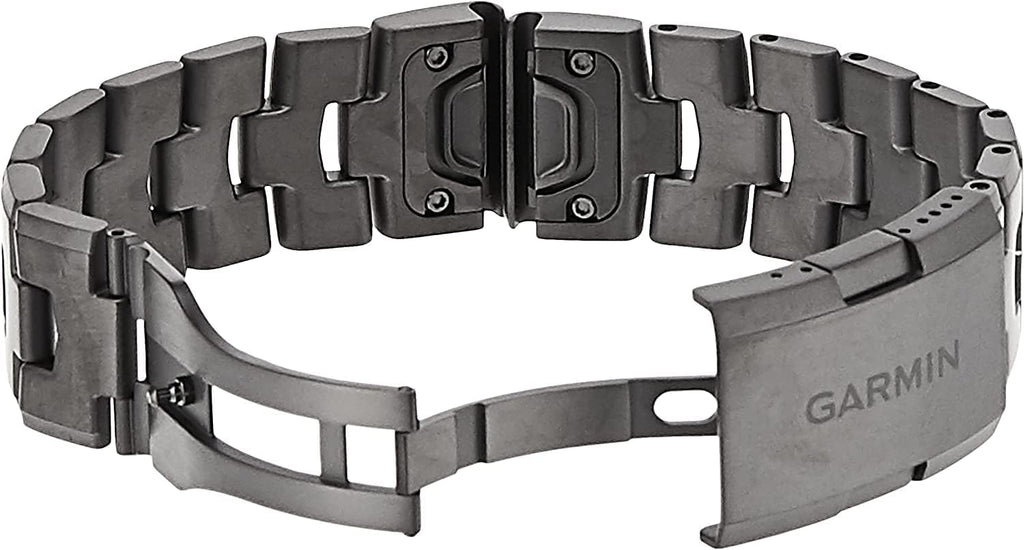 Présentation : Bracelet de montre Garmin QuickFit 22 - Bracelet en titane ventilé avec revêtement DLC gris carbone