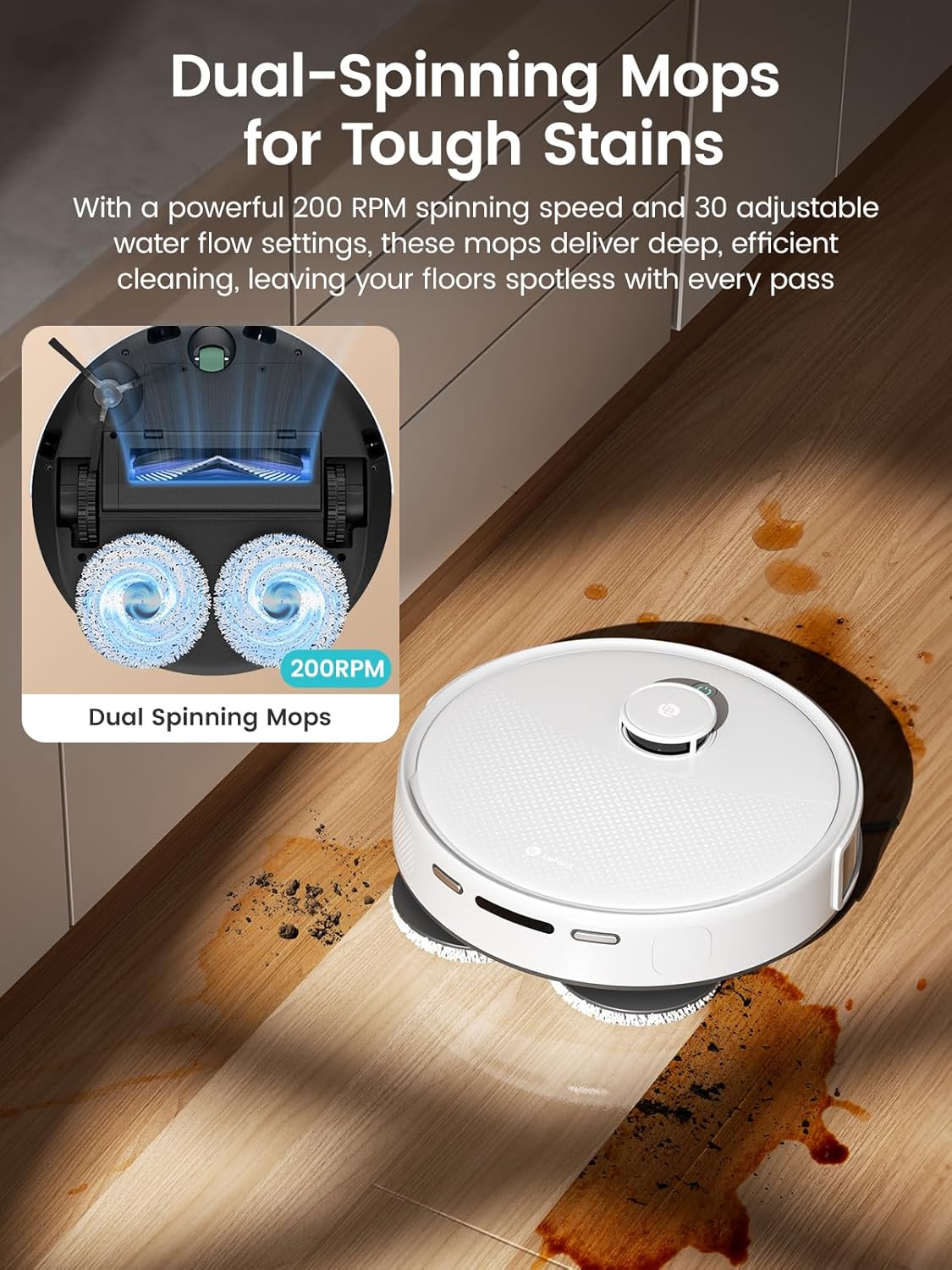 Aspirateur et laveur robot Lefant LiDAR, aspiration de 12 000 Pa, vidage automatique après 90 jours, évitement des obstacles, lavage et séchage automatiques, tout-en-un pour poils d'animaux et tapis, Wi-Fi 5G, compatible Alexa/application/iWatch, M3