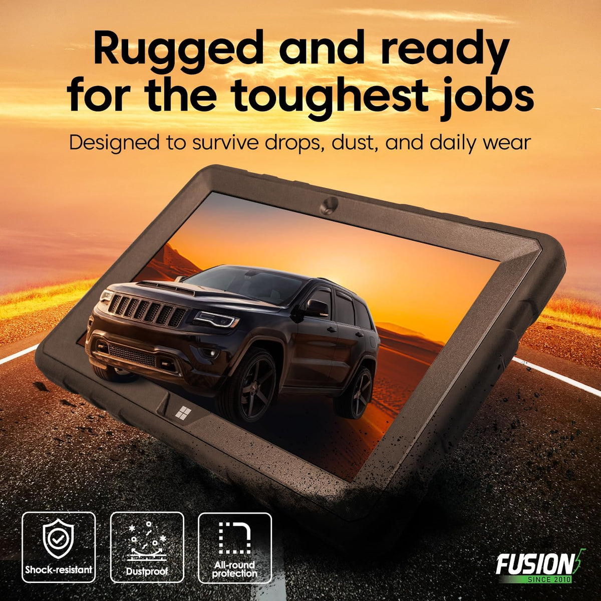 Tablette tactile PC durcie Fusion5 10.1 Windows 11 Full HD - Intel 13e génération - FWIN232 PRO N5 - Tablette ultra-mince Windows - 8 Go de RAM, SSD 512 Go, 10 pouces, Wi-Fi 5 GHz, webcam HD, micro HDMI, stockage extensible