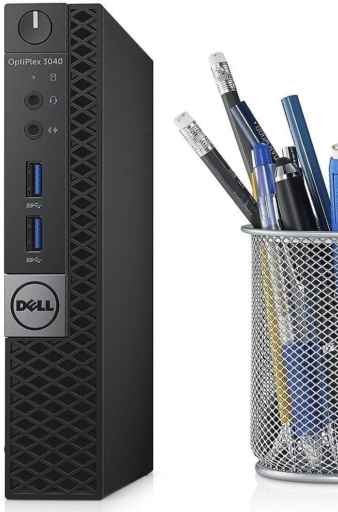 Ordinateur de bureau Dell Optiplex 3040 Micro Mini, processeur Intel Core de 6e génération à 3,20 GHz, 8 Go de RAM, SSD de 256 Go, Wi-Fi, Bluetooth, clavier et souris, Windows 11 Pro (reconditionné) – Modèle pratique