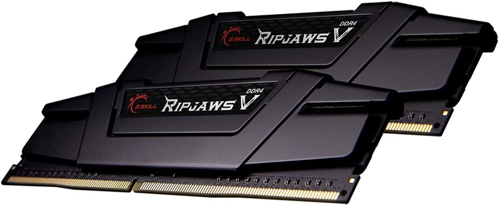 Mémoire RAM DDR4 G.SKILL RipjawsV Series (XMP) 16 Go (1 x 16 Go) 3 200 MT/s CL16-18-18-38 1,35 V Intel AMD pour ordinateur de bureau U-DIMM - Noir (F4-3200C16S-16GVK) – Modèle pratique