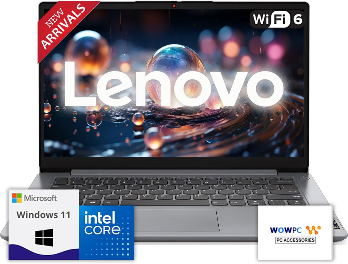 Ordinateur compact portable Lenovo IdeaPad avec Microsoft Office, processeur Intel hautes performances, 12 Go de mémoire, 1,2 To (1 To Cloud et 256 Go SSD), autonomie de 11 heures, lecteur de carte SD, port USB-C, webcam, clé USB de récupération