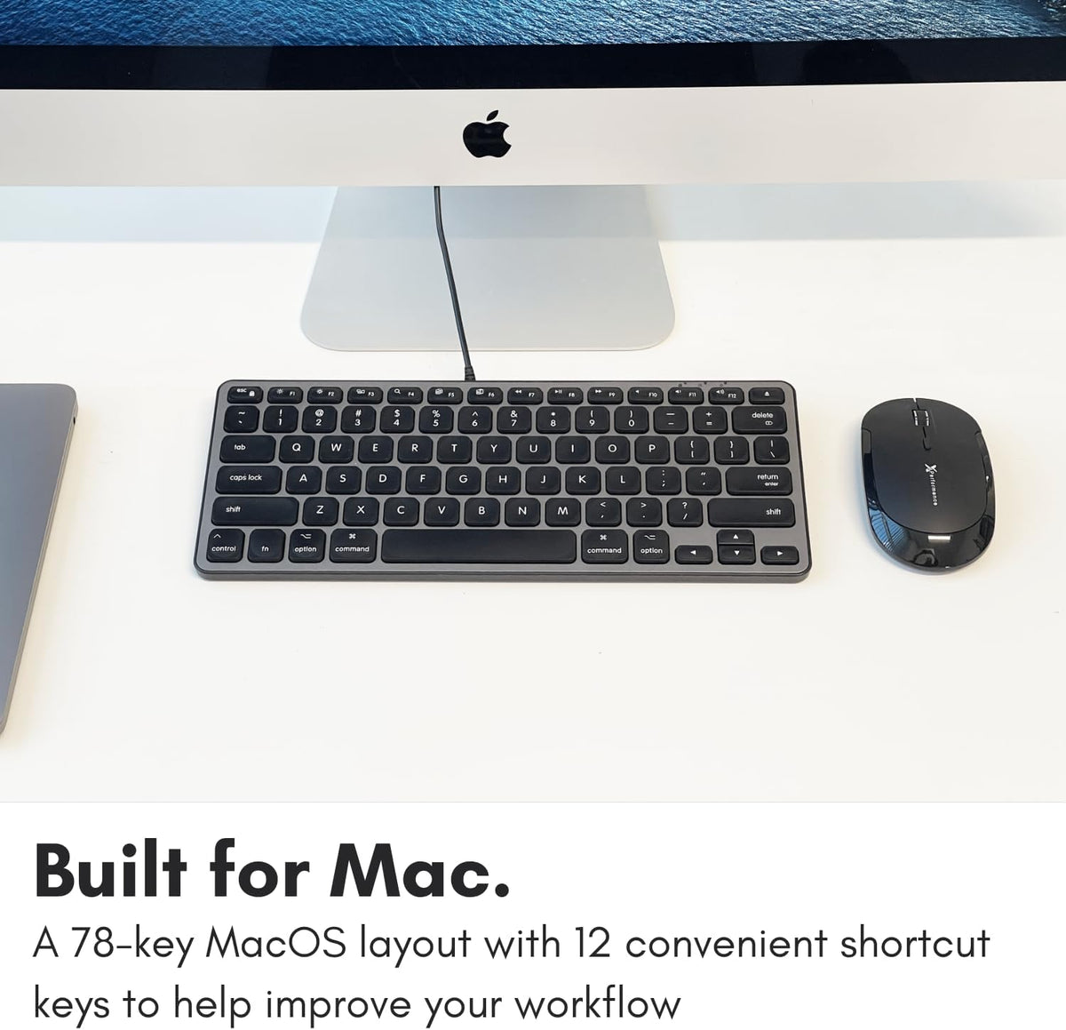 Clavier filaire Macally pour Mac avec hub USB (2 ports USB-C / 1 port USB-A) - Clavier Apple compact compatible avec prise USB 2 en 1 - pour MacBook Pro/Air, Mac mini et iMac
