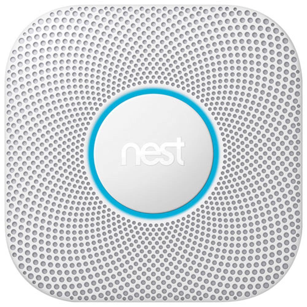 Détecteur de fumée et de monoxyde de carbone doté de connectivité filaire Google Nest Protect 2e génération doté de alertes vocales et notifications téléphoniques