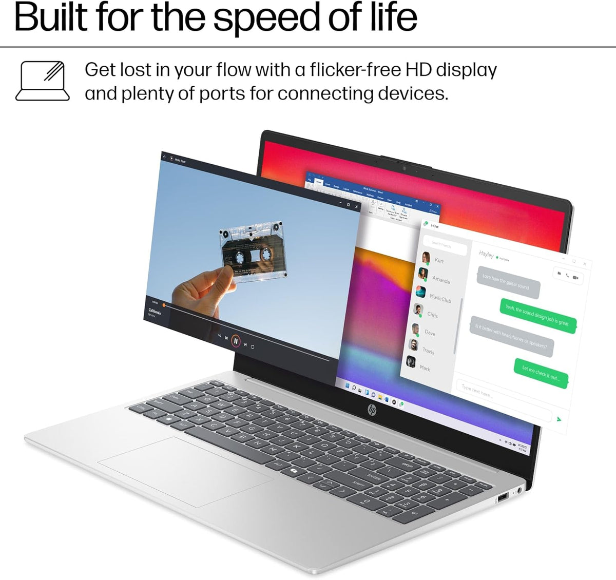 Ordinateur compact portable HP 2025, fleuron professionnel ultra-fin, suite Office à vie, optimisé par l'IA, écran HD 15,6 pouces, processeur Intel i3 à 8 cœurs, 16 Go de RAM, 628 Go de stockage (128 Go UFS + 500 Go extensible), Wi-Fi 6, Copilot