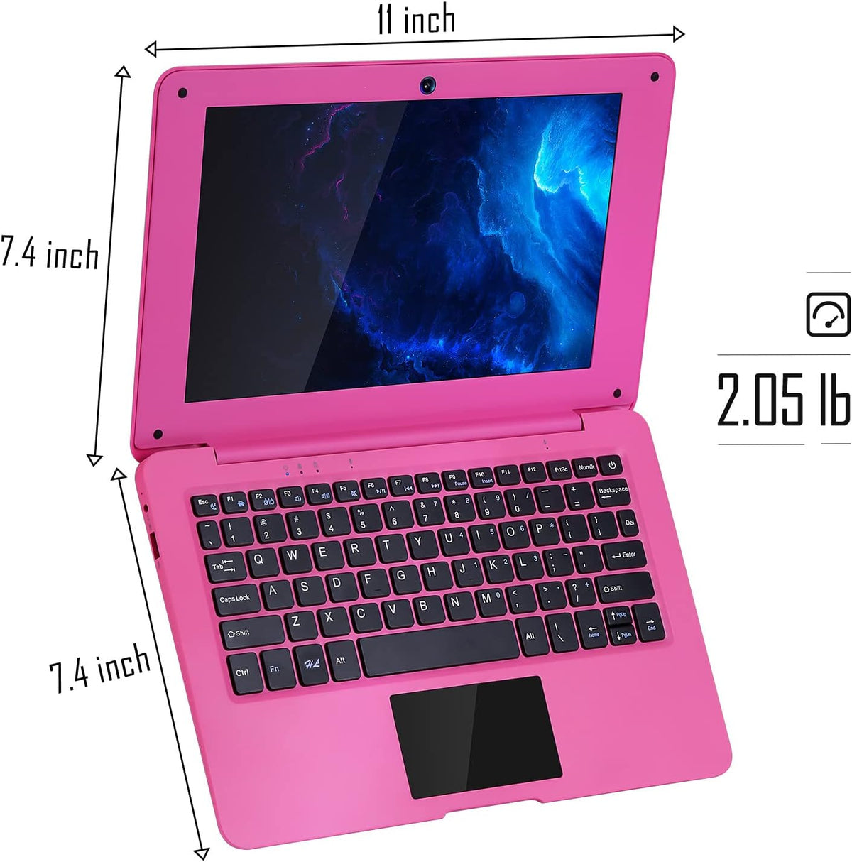 Ordinateur compact portable G-Anica (10,1 pouces), processeur quadricœur sous Android 12.0, netbook avec Wi-Fi, webcam et Bluetooth, mini ordinateur compact portable avec sacoche, souris et tapis de souris pour enfants et adultes (rouge)