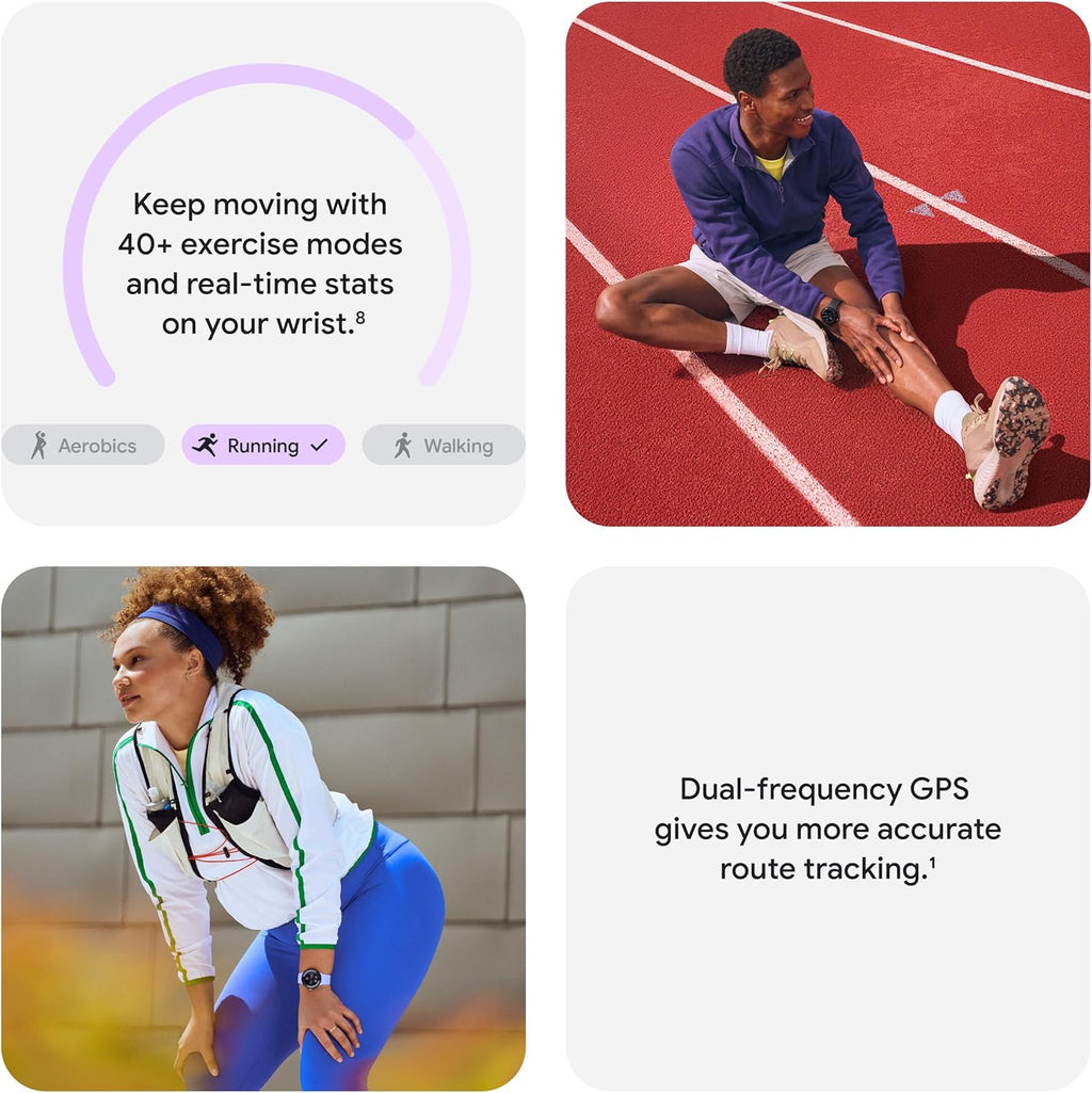 Google Pixel Watch 4 (45 mm) - Montre connectée Android avec suivi de la fréquence cardiaque et du sommeil - Autonomie de 40 heures - Suivi d'activité - Intelligence artificielle Google - Boîtier en aluminium noir mat - Bracelet actif Obsidian -